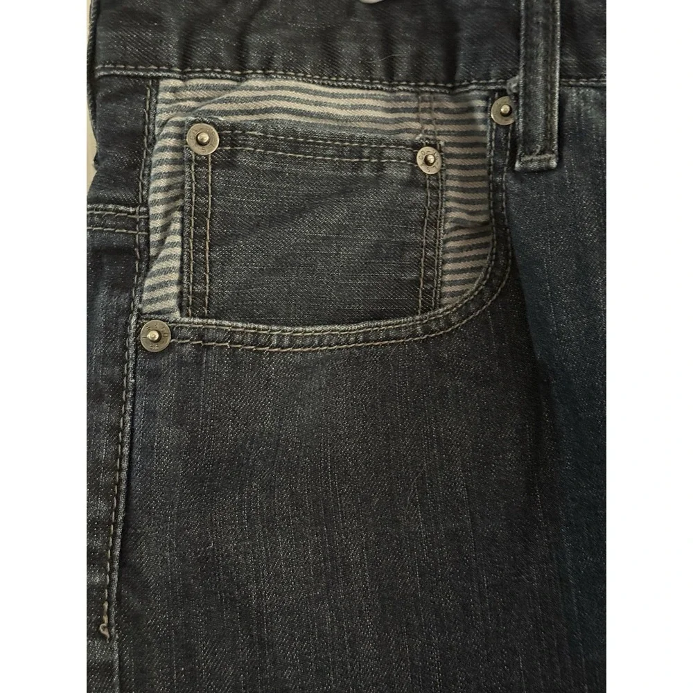 Levis 569 Black Patch 40x32 Dark Wash Loose Jeans Railroad Stripe Accent Pockets